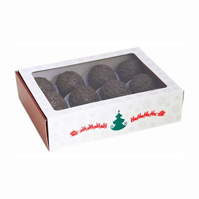 Caixa p/ 12 Doces Gaveta com Visor Floco de Neve - 10 cxs