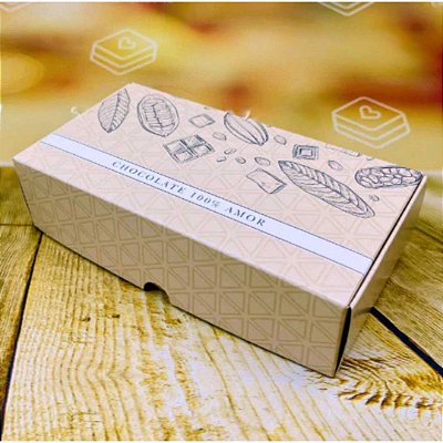 Caixa para 6 Doces ou Lembrancinhas (12x8x4) Cacau - 10 unid
