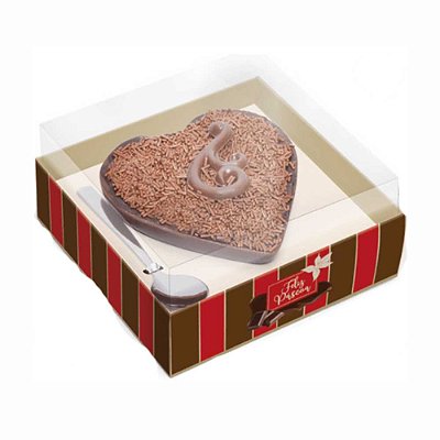 Caixa p/ Coração de Chocolate Recheado 250g Carinho - 6 cxs