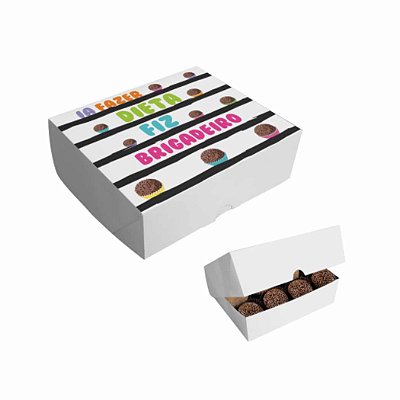 Caixa p/ 6 Doces Brigadeiro Listras - Pct 6 cxs