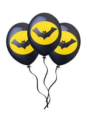 Balão Temático nº 11 Morcegos Batman Halloween - Pct 25 unid