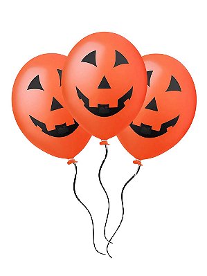 Balão Halloween nº11 Cara de Abóbora Dia das Bruxas - 25 und