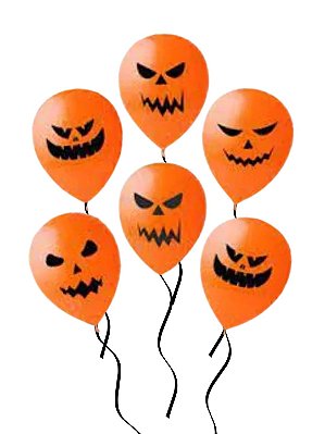 Balão Halloween nº 12 Caras Malvadas Laranja - Pct 10 unid