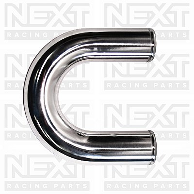 Tubo 180º em Alumínio Polido 3 1/4" - 82.5 mm