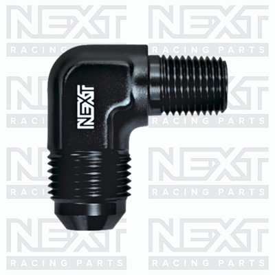 Adaptador 90º Macho 3/8" NPT para Macho Cônico AN8