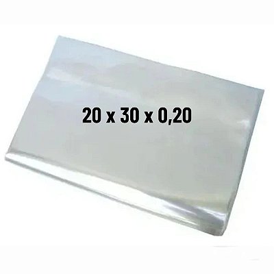 Sacos Plásticos Grosso PE Espessura 0,20 - 20X30