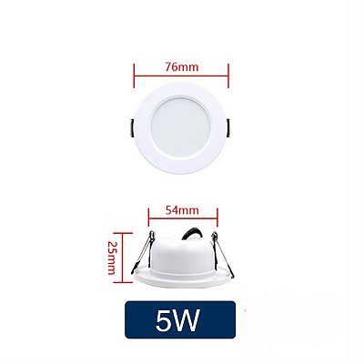 Spot Embutir Led 5w 12v Motorhome Trailer Embarcação Solar - BRANCO