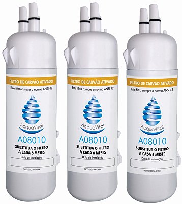 Kit 3 Filtros de Água Compatível BBlend W10842342 Bix03axona