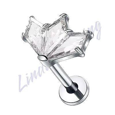Labret Titânio Trio Zircônia 1.2x8