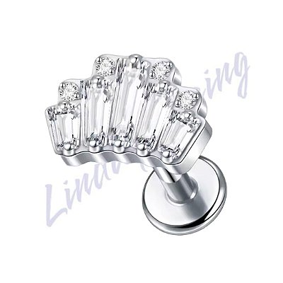 Labret Titânio Coroa Zircônia 1.2x8
