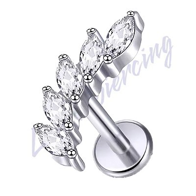 Labret Titânio Cluster 6 Zircônias 1.2x8