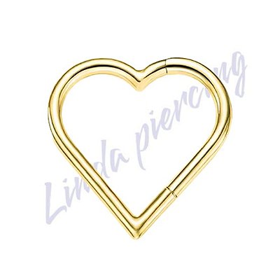 Coração Liso Titânio pvd Segmento 10mm