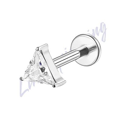Labret Titânio Triangulo Zircônia 1.2x8
