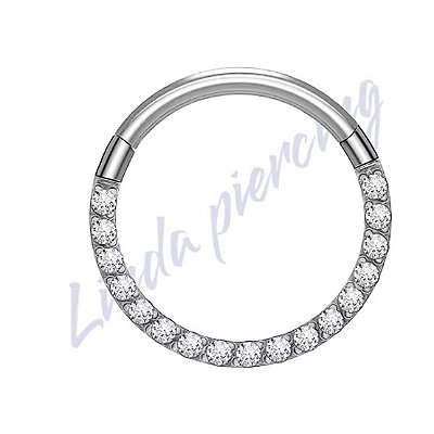 Argola Titânio cravejado 1.2x10