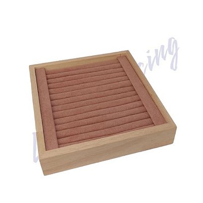 Expositor Madeira Quadrado 15x15 cm (Rosa)