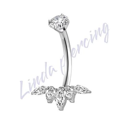 Umbigo Titânio Folhas Zircônia