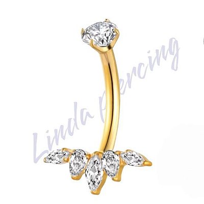 Umbigo Titânio pvd Folhas Zircônia