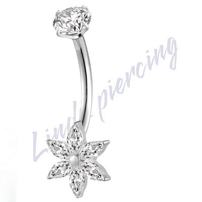 Banana Titânio Flor Zircônia Cravejada