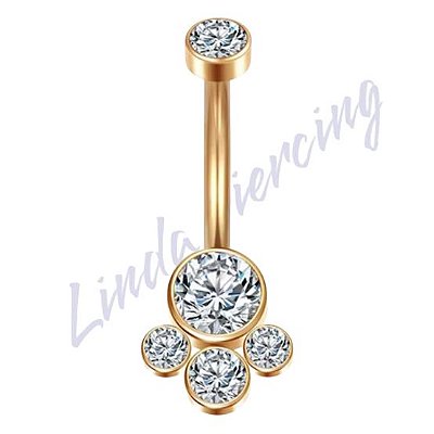 Banana Titânio pvd Indiano Zircônia/Opala