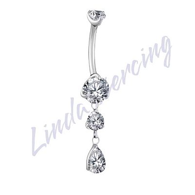 Umbigo titânio c/ponto de luz