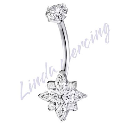 Umbigo Titânio cravejado