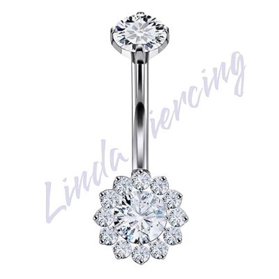 Umbigo Titânio cravejado