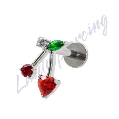 Labret titânio Cereja 1.2x8