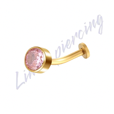 Banana Floating Titânio Pvd Rosa Clara Zircônia