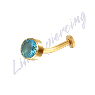 Banana Floating Titânio pvd Zircônia Blue Zircônia