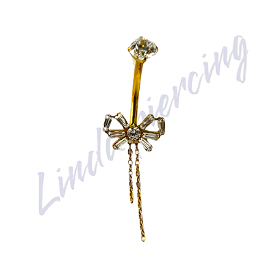 Umbigo Titânio Pvd Laço c/corrente