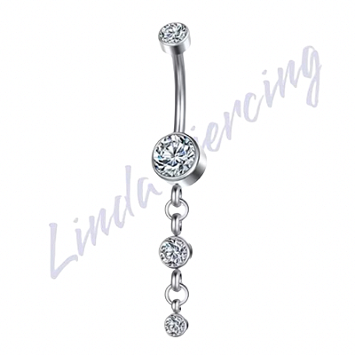 Umbigo Titânio c/3 ponto de luz