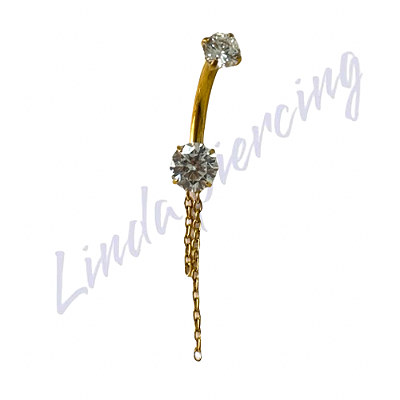 Umbigo Titânio Pvd Ponto de luz c/corrente