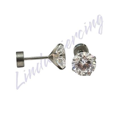 Brinco Titânio c/chapinha 6mm