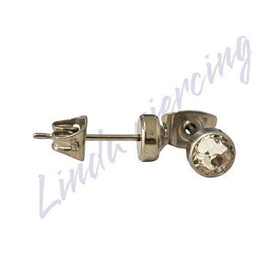 Brinco Titânio Redondo Zircônia 3mm
