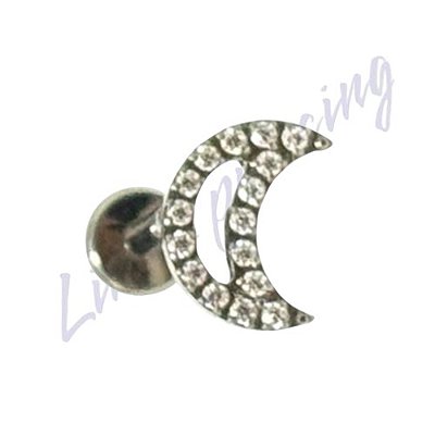 Piercing Labret Lua Cravejado 1.2x8