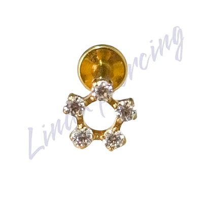 Piercing Labret Titânio Pvd 1.2x8