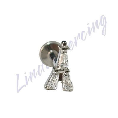 Piercing Labret Torre Eiffel Titânio 1.2x8