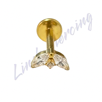 Piercing Labret Titânio Cravejado 1.2x8