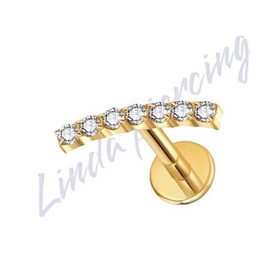 Piercing Labret Titânio pvd mini cluster 1.2x8