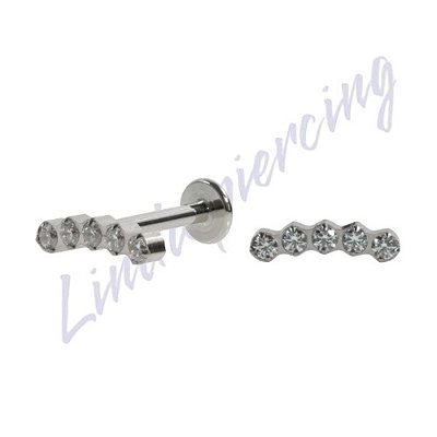 Piercing Titânio mini cluster 5 pedras