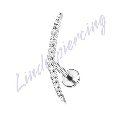 Cluster titânio cravejado 14 pedras 1.2x8