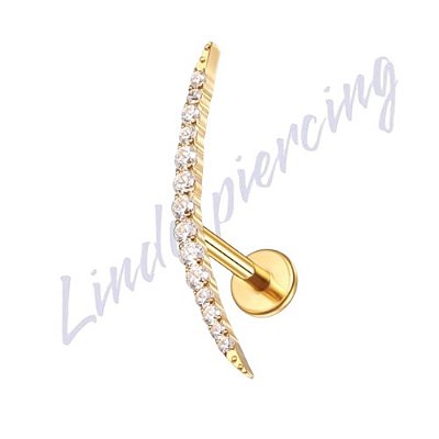 Cluster titânio pvd cravejado 14 pedras 1.2x8