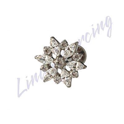 Labret Titânio Cravejado 1.2x8