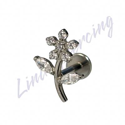 Labret Titânio Flor 1.2x8