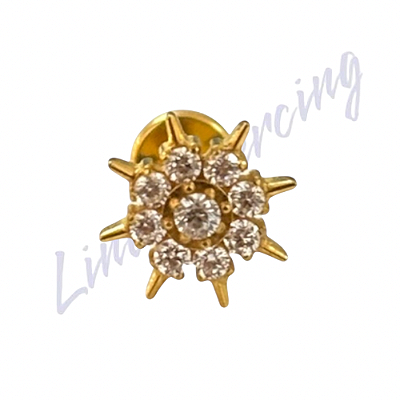 Labret Titânio pvd Modelo Cravejado 1.2x8