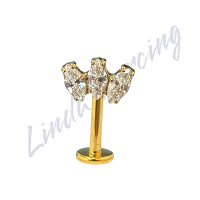 Labret Vertical Navete Titânio pvd 1.2x8