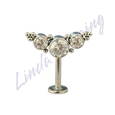 Labret Vertical Cluster indiano Titânio 1.2x8
