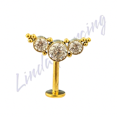 Labret Vertical Cluster indiano Titânio pvd 1.2x8