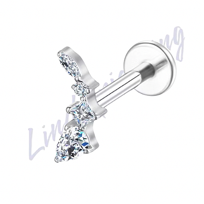 Labret Titânio Cravejado 1.2x8