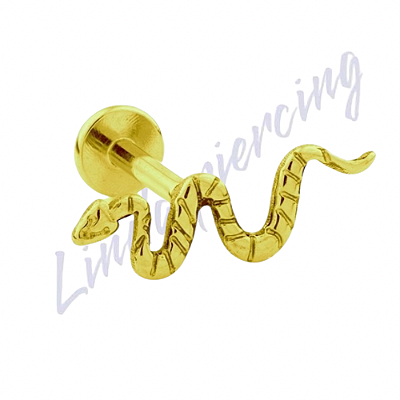 Labret Titânio pvd Cobra c/detalhes 1.2x8